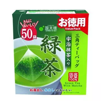 Зеленый чай Kunitaro Value Uji Matcha, треугольные чайные пакетики 100 г x 3 шт. (50 мешков)