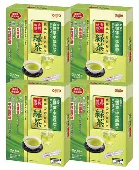 Зеленый чай Nissin Oilio с пищевыми волокнами для приема пищи 7 г x 60 пакетиков x 4 шт. набор