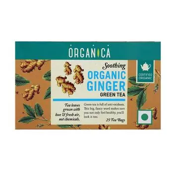 Зеленый чай с Имбирем (25 пак), Organic Ginger Green Tea, Organica