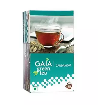 Зеленый чай с Кардамоном (25 пак, 2 г), Green Tea Cardamom, Gaia
