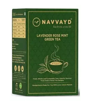 Зеленый чай с Лавандой, Розой и Мятой (100 г), Lavender Rose Mint Green Tea, Navvayd