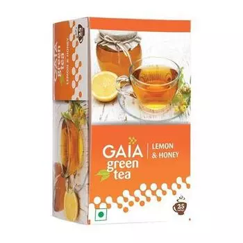 Зеленый чай с Лимоном и Медом (25 пак, 2 г), Green Tea Lemon & Honey, Gaia