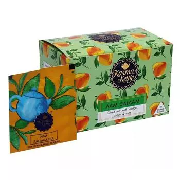 Зеленый чай с Манго, Кумином и Мятой (20 пак, 2 г), Aam Salaam, Karma Kettle