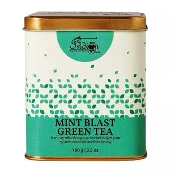 Зеленый чай с Мятой (100 г), Mint Blast Green Tea, Indian Chai
