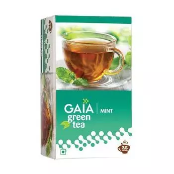 Зеленый чай с Мятой (25 пак, 2 г), Green Tea Mint, Gaia