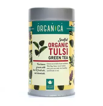 Зеленый чай с Тулси (100 г), Organic Tulsi Green Tea, Organica