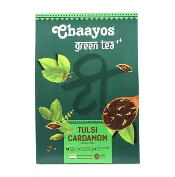 Зеленый чай с Тулси и Кардамоном (100 г), Tulsi Cardamom Green Tea, Chaayos