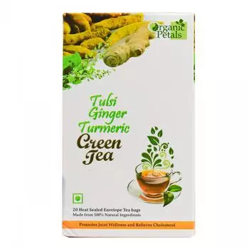 Зеленый чай с Тулси, Имбирем и Куркумой (20 пак), Tulsi Ginger Turmeric Green Tea, WinTrust Pharmaceuticals