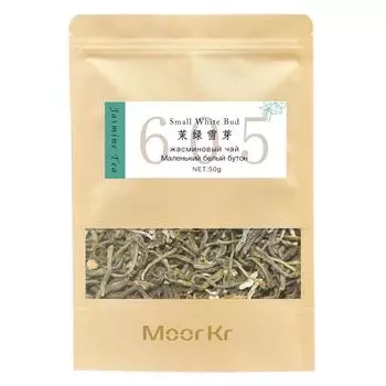 Зеленый чай с жасмином № 605, чай с маленькими белыми бутонами, 50 г, ароматный чай с натуральным вкусом, ингредиенты для пузырькового чая