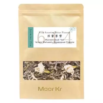 Зеленый чай с жасмином № 614 с четырьмя ароматами Bitan Piaoxue Flower Tea Натуральный жасмин 50 г/шт.