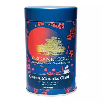 Зеленый чай со специями (20 пак, 2 г), Green Masala Chai, Organic Soul