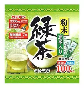Зеленый чай в палочках Nomura Tea Garden с порошкообразным коричневым рисом x 100 палочек по 0,5 г