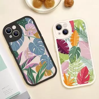 Зеленый чехол для телефона Leaves Monstera для Iphone 14 13 11 12 Pro MAX 13 12 MiNi 7 8 plus iphone 14 13 11 PRO XS XR Чехлы из овечьей кожи 13 pro max