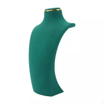 Зеленый держатель для ожерелья, небольшая подставка для украшений, бархатная витрина для продажи, 12 x 20 cm