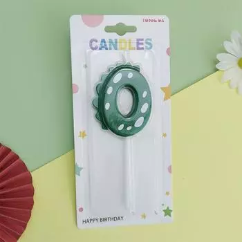 Зеленый динозавр цифры 0-9 С днем рождения торт свеча детский праздник мультфильм динозавр милый свеча украшение One Size