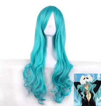 Зеленый Длинный Волнистый Вьющийся Парик Косплей Аниме Сейлор Нептун Кайо Мичиру Костюм Термостойкие Синтетические Волосы Женские Парики One Size зелёный