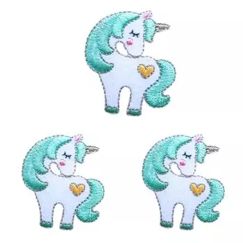 Зеленый Единорог Железный Патч Детский Сад Стильный Милый Начальный Детский Сад Школьный Набор Из 3-х Предметов, Товары, Патч, Патч, Поступление, Детский Сад, Школа,