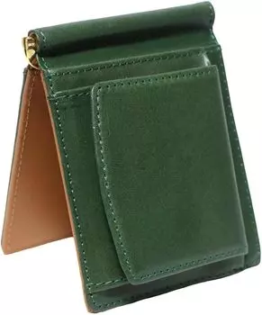 Зеленый F зажим для денег с кошельком для монет Tochigi Leather Himeji Leather Bifold Wallet Thin Natural Leather Cowhed Leather Card Hardware