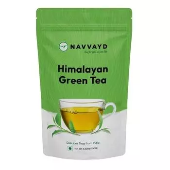 Зеленый гималайский чай Navvayd (100 г, 50 чашек) | Натуральный чай для контроля веса и похудения | Листовой чай — наслаждайтесь горячим или холодным