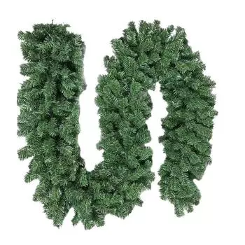 Зеленый искусственный ротанг сосна 2,7 м искусственная зеленая ель для лестницы камина рождественский декор