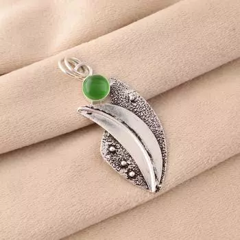 Зеленый камень Кошачий глаз Ювелирные изделия из стерлингового серебра 925 пробы Ручной работы Модный кулон PP-36-47