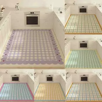 Зеленый клетчатый ковер для украшения дома, ковры для гостиной, спальни, прикроватные коврики, нескользящие коврики для дивана, журнального столика, крыльца, моющиеся 40X60cm-16x24in