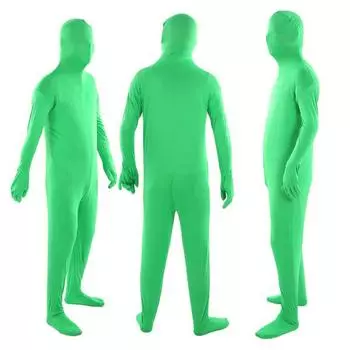 Зеленый костюм для фотосъемки всего тела Chromakey, унисекс для взрослых, зеленый костюм, эластичный фотокостюм 180cm зелёный