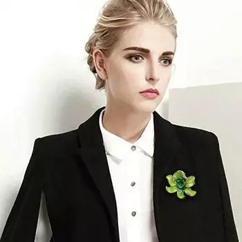 Зеленый Кристалл Медная Капля Масла Брошь Грудь Сияние Универсальная Модная Instagram-Трендовая Модная Брошь