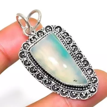 Зеленый кружевной агат, драгоценный камень 925, посеребренный, ювелирный кулон ручной работы 1,89 дюйма 1.89 зелёный