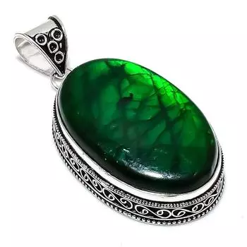 Зеленый лабрадорит драгоценный камень ручной работы из стерлингового серебра 925 пробы подарочный кулон 2.48 O0b90