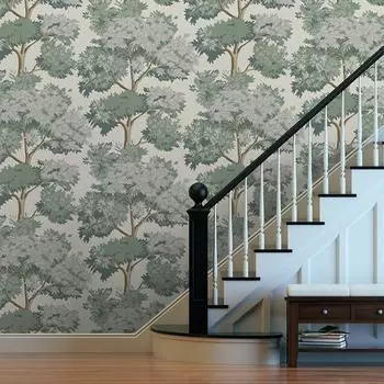 Зеленый Лес Обои Самоклеящиеся Шикарные Деревья Самоклеящиеся Домашнее Украшение Для Гостиной Детской Комнаты Ванной 44cmx300cm