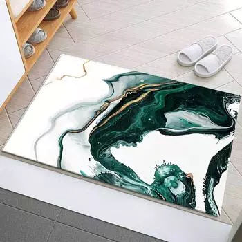 Зеленый масляный абстрактный коврик для пола, коврик для туалета, супер мягкий нескользящий коврик для входа в спальню и ванную комнату 40x60cm