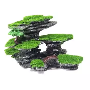Зеленый мох, пуховый мостик, украшение для аквариума, искусственная рыба, креветка, скрывающая пещеру, аксессуары для аквариума 01