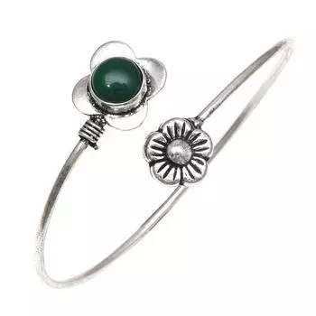 Зеленый оникс драгоценный камень браслеты-манжеты ручной работы 7 регулируемые
