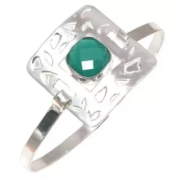 Зеленый оникс драгоценный камень браслеты-манжеты ручной работы 7 регулируемые