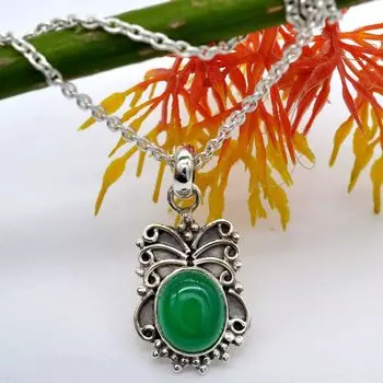 Зеленый оникс, драгоценный камень, дизайнерское ожерелье ручной работы в стиле бохо, свадебное ожерелье, подарок для нее, рождественские украшения, женские украшения 18 inch