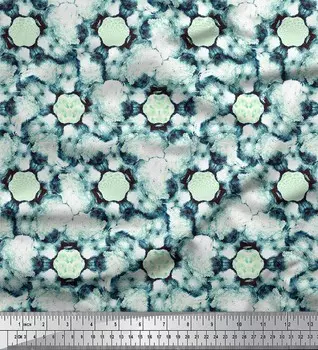 Зеленый поли креп Soimoi, швейная ткань с принтом животных и принтом BTY, 42 дюйма 42 Inch Wide - Poly Crepe зелёный