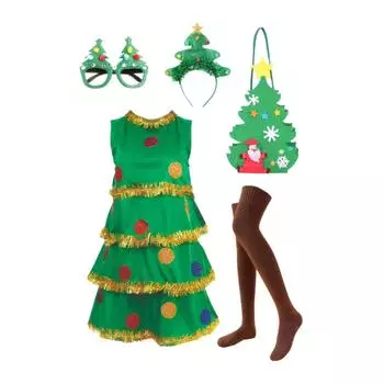 Зеленый праздничный рождественский эльф платье косплей костюм для взрослых рождественская елка косплей 2024 Рождество m