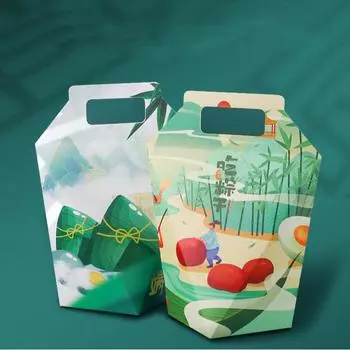 Зеленый пустой подарочный пакет, подарочная коробка Zongzi в китайском стиле, портативная подарочная упаковочная коробка, подарки style 2