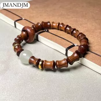 Зеленый сандал, бамбук, светящееся беговое кольцо «Вечная ночь», женский браслет, красный сандал, кровавый сандал, маленький браслет из сандалового дерева для Барби