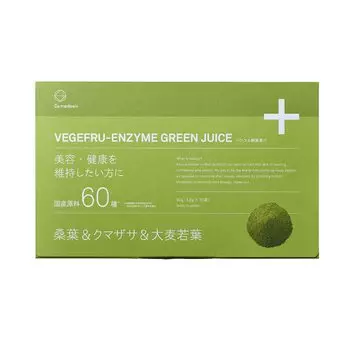 Зеленый сок CO Veggie Full Enzyme Примерно в 30 раз больше пищевых волокон, чем в батате 60 видов тщательно отобранных ингредиентов 90 г x 30