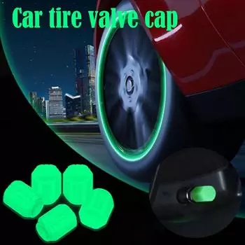 Зеленый светящийся колпачок клапана для автомобильных шин, мотоцикл, электромобиль, велосипед, ночной самосветящийся сердечник клапана, декоративная крышка 2pcs