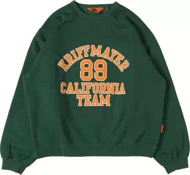 Зеленый свитшот с логотипом [CLIFFEMAYER] Крю, мужской, X-LARGE, зелёный