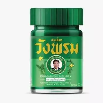 Зеленый травяной бальзам Wang Prom снимает боль от укусов насекомых, мышечных болей в суставах, головокружения, освежающий массаж, спа, офисный синдром, усталость 50 г x1