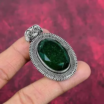 Зеленый триплет опал 925 сплошной стерлингового серебра кулон, ювелирные изделия с подвеской из драгоценных камней ручной работы, подарки для жены абсолютно новый кулон 2.04 Inches зелёный