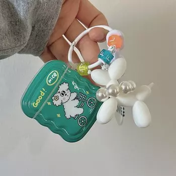 Зеленый волнистый чехол для наушников, беспроводной Bluetooth, симпатичная зарядная коробка для собак для Apple Airpod 1 3 Pro 2 2nd, милый чехол с рисунком из мультфильма For Airpods 3 (2021)