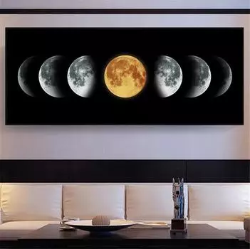 Земля Луна плакат затмение настенные панно для украшения гостиной космический плакат галактика звезды настенное искусство планета холст живопись 20cm40cm NoFrame