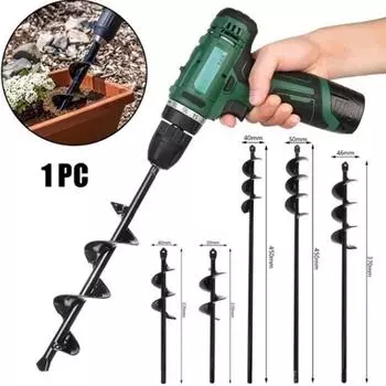 Земляная дрель с прямым коротким стволом, спиральное растение, выкапывание ямы для сада, огорода, сосны, прополка, сверло с коротким стволом чёрный