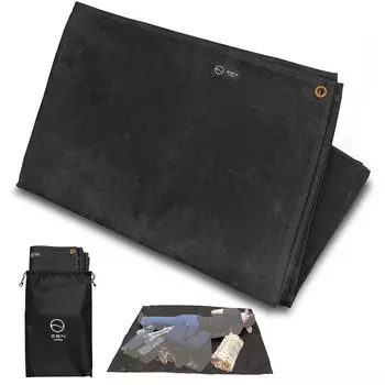 ZEN Camps Ground Sheet Tent Sheet Водоотталкивающий водонепроницаемый парафиновый вощеный холст прочный для кемпинга 194 см 136 см (черный)