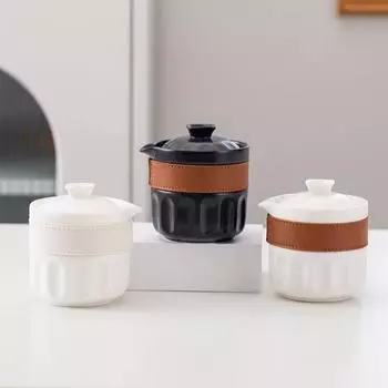 Zen Teapot and Tea Cup Set Kit Household Tea Making Travel Tea Set Outdoor Portable Bag Chinese Tea Set Supplies 1 Bowl 3 Cup